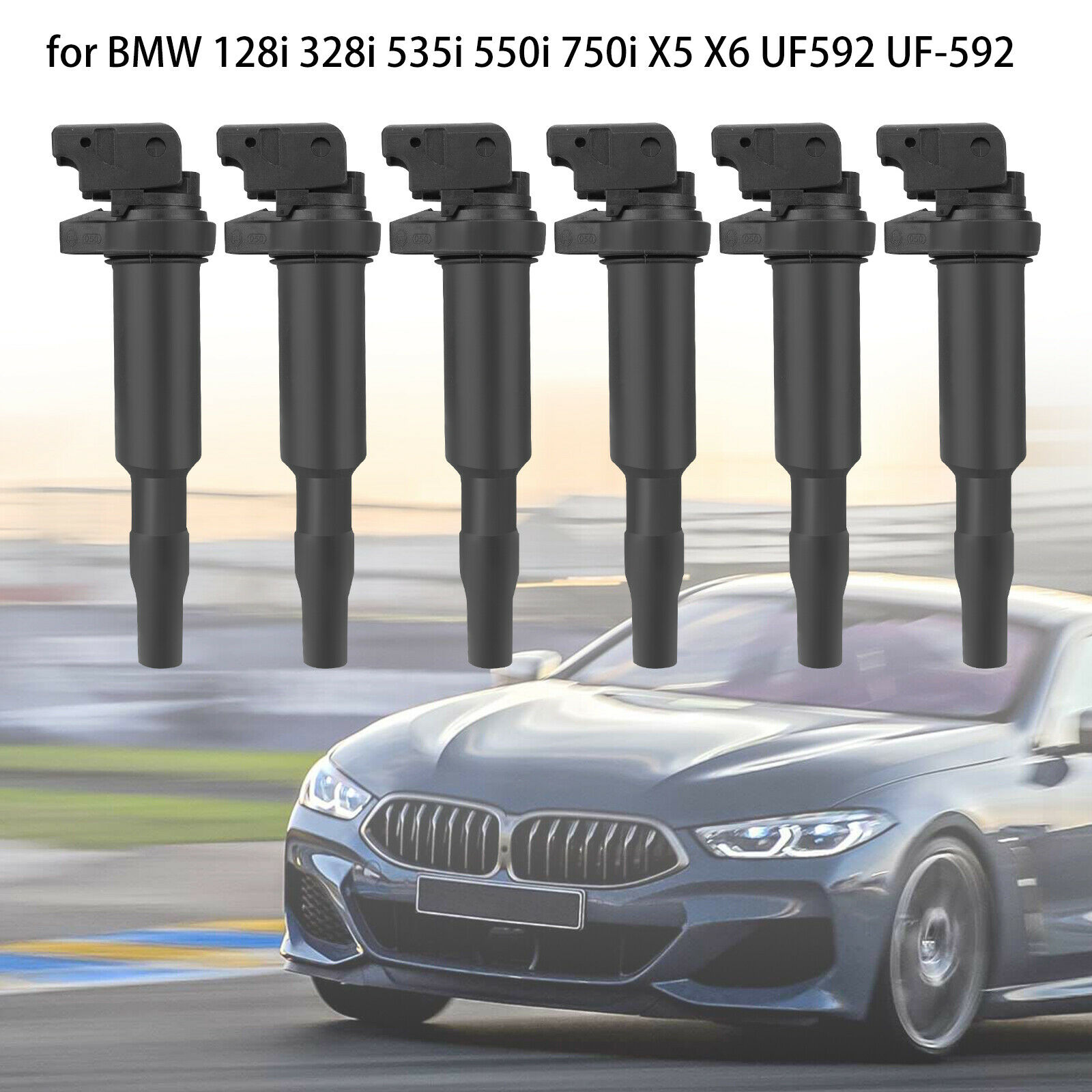 YOMTOVM 6 Pcs Updated Ignition Coils Set with Spark Plug Connectors OEM