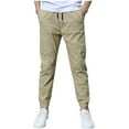 thumbnail image 3 of Vibrex Boys Joggers Pants Outdoor Youth Hiking Pants Lightweight Athletic Pants with Pockets Teen Boys Casual Lightweight Summer Loose Fit Elastic Waist Plus Size Solid Lounge Long Trousers, 3 of 9