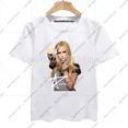thumbnail image 2 of T-shirt à Manches Courtes Summer Rock Avril Lavigne Col Rond Hommes et Femmes Fans Mode Décontractée Vintage Street T-shirt FJH, 2 of 5