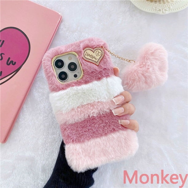 Fundas de regalo para mujer para Samsung Galaxy A34, A54, A24, A14, A04, A04E, A04S, M13, S23, S22 Ultra, S21 FE, peludas, esponjosas, cálidas, suaves, funda de teléfono de piel qiuyongming unisex