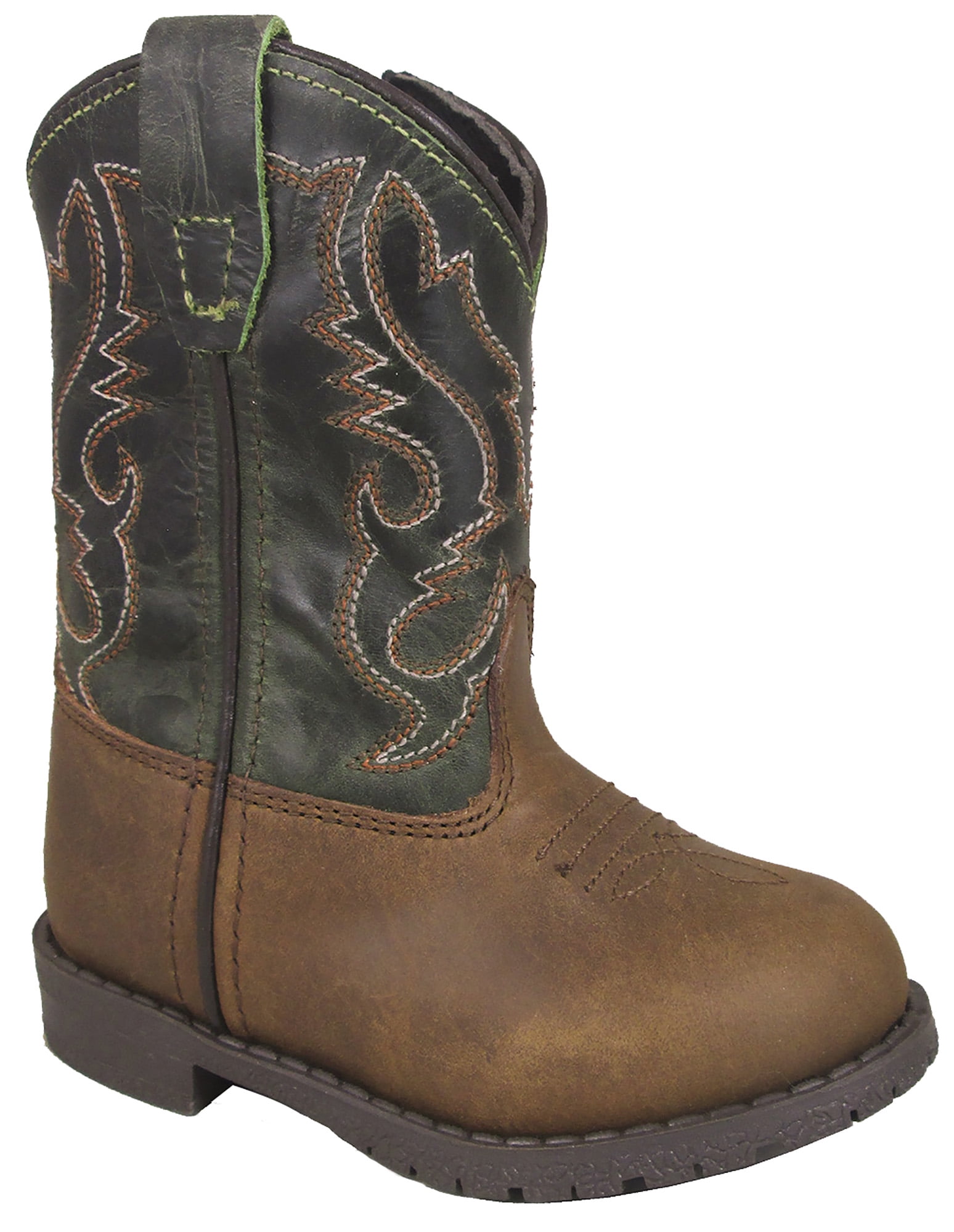 Smoky Mountain Toddlers Brown/Green Hopalong Western Cowboy Boot