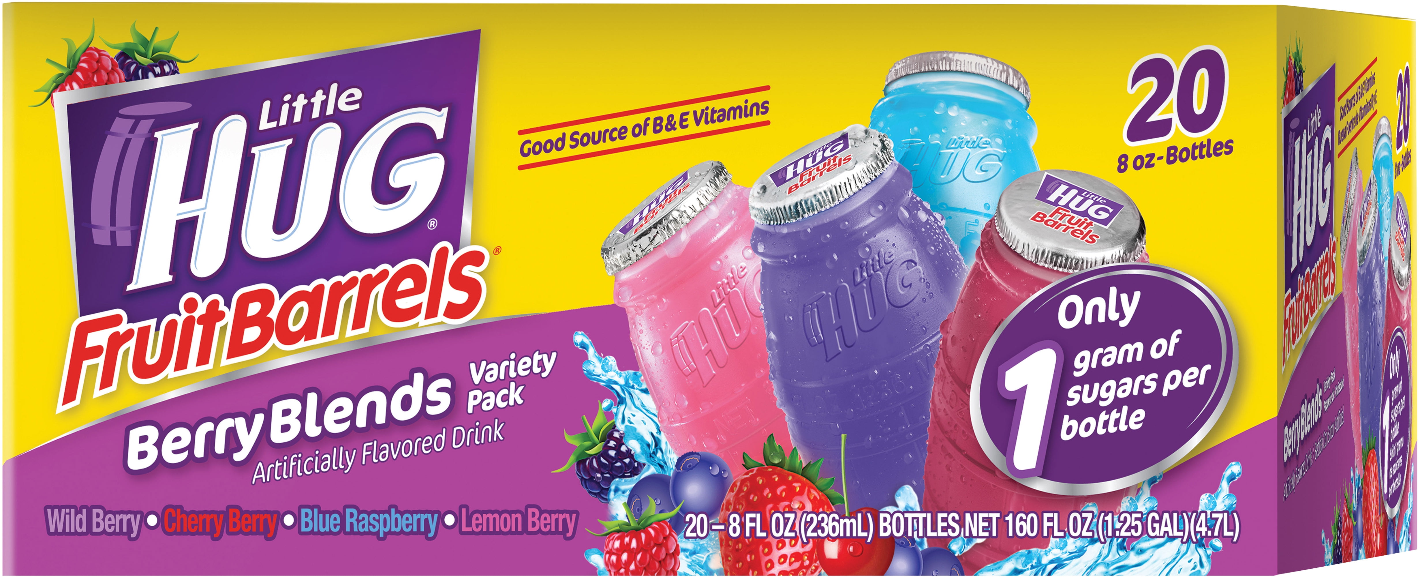 Little Hug Fruit Barrels Berry Blends 20 Count Variety Pack Fruit Drink