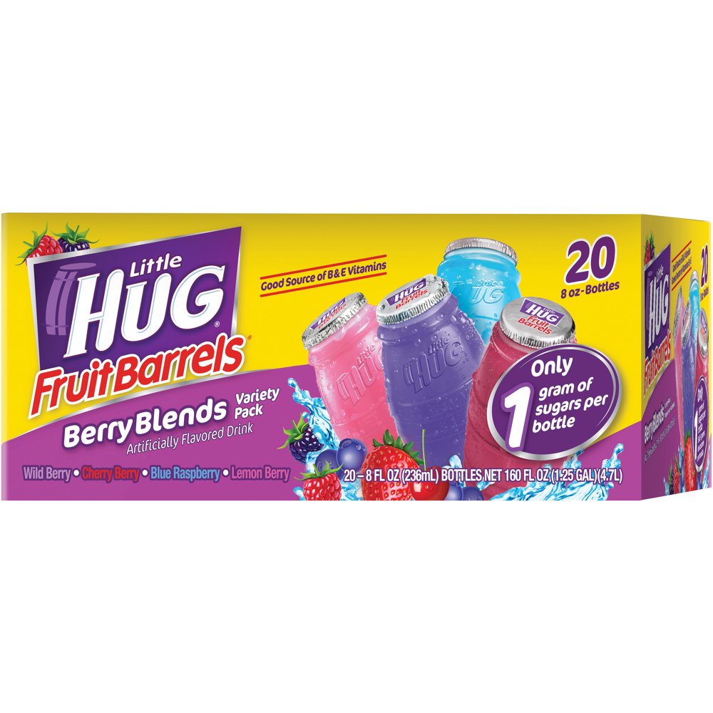 Little Hug Fruit Barrels Berry Blends 20 Count Variety Pack Fruit Drink