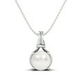 thumbnail image 1 of Collier Pendentif Solitaire Femme en Argent Sterling 925 avec Perle Ronde de 6 mm, 1 of 3