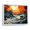 thumbnail image 3 of Designart "Waves in Sunset White and Yellow Hues" Oversized Coastal Framed Wall Art - Coastal White Coastal Sunset Bedroom Framed Canvas Wall Art, 3 of 7