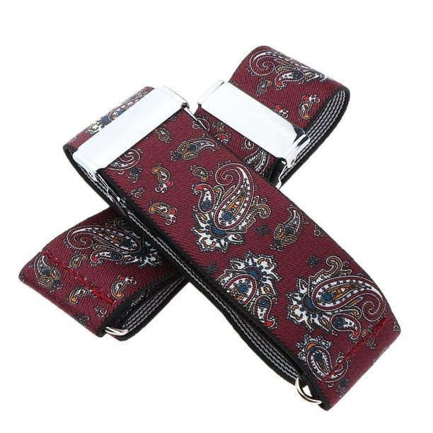 Ligas de manga de camisa antideslizantes para hombre, brazaletes elásticos ajustables - Borgoña2, como