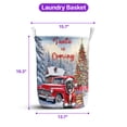 thumbnail image 5 of Santa is Coming Pitbull Merry Christmas Xmas Noel Truck Tree Foldable Laundry Basket Terrier Dog Lover Organizer Storage with Handles - 02023, 5 of 5
