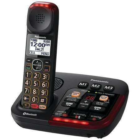 Panasonic KX-TGM430B Single-Handset Link2Cell Bluetooth Amplified Cordless Digital Answering (Best Single Cordless Phone)