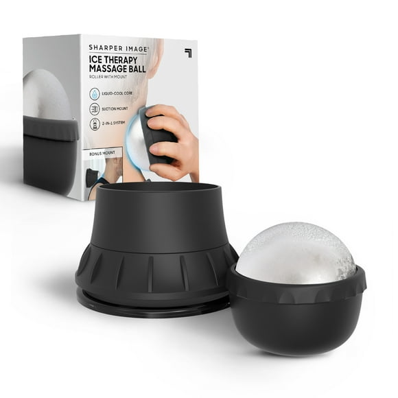 Sharper Image® Ice Therapy Massage Ball with Wall Mount, Black
