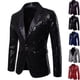 thumbnail image 1 of Chaqueta de traje de lentejuelas para hombre, chaqueta de un botón, esmoquin de lujo para fiesta, cena y graduación, 1 of 4