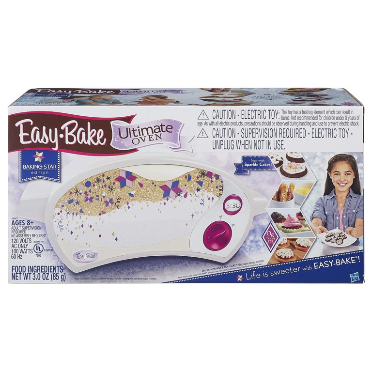 Easy Bake Oven Star Edition + Red Velvet Cupcakes + Red Velvet and Strawberry Cakes Refill. Set of 3 Items