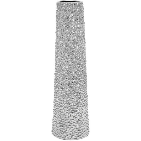 Decmode Ceramic Vase, Silver