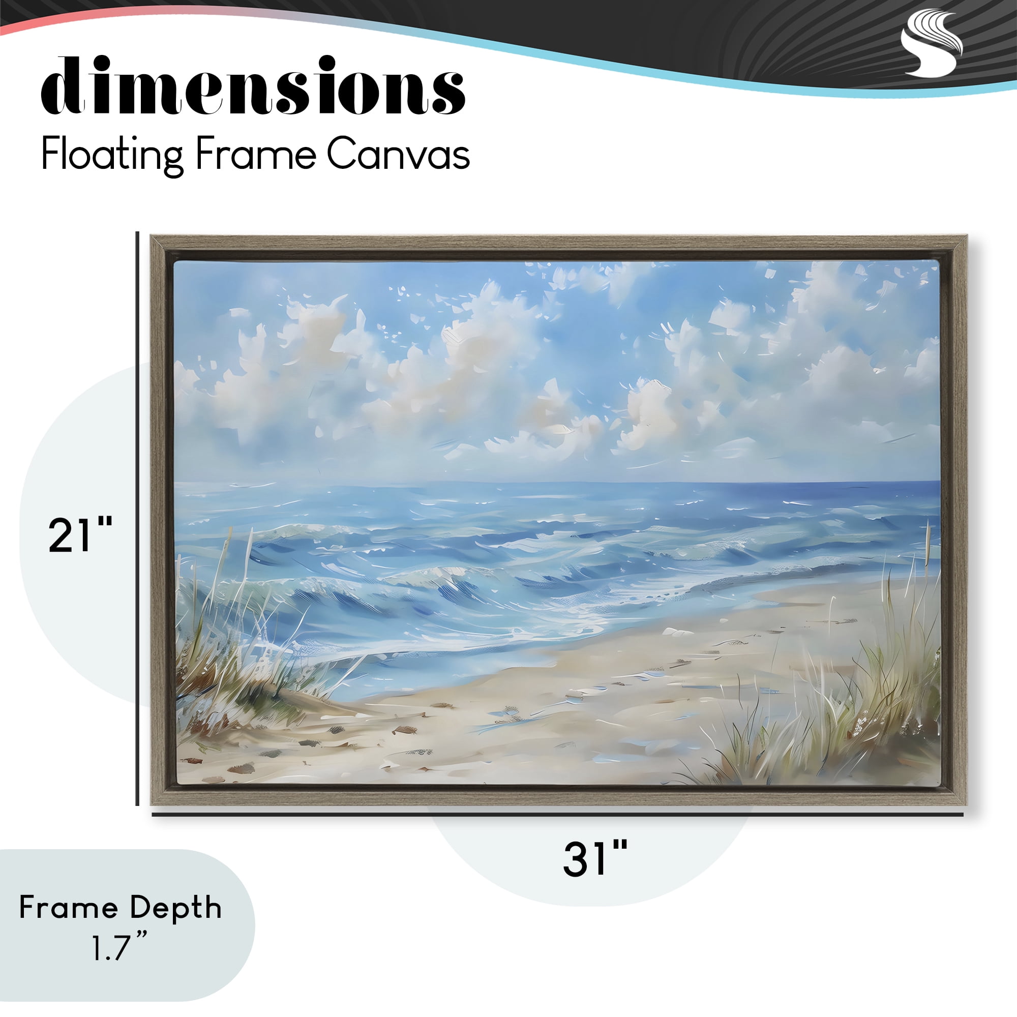 Stupell Industries Coastal Tranquility Horizon Brown Framed Floater Canvas Wall Art, design by Creative Studio