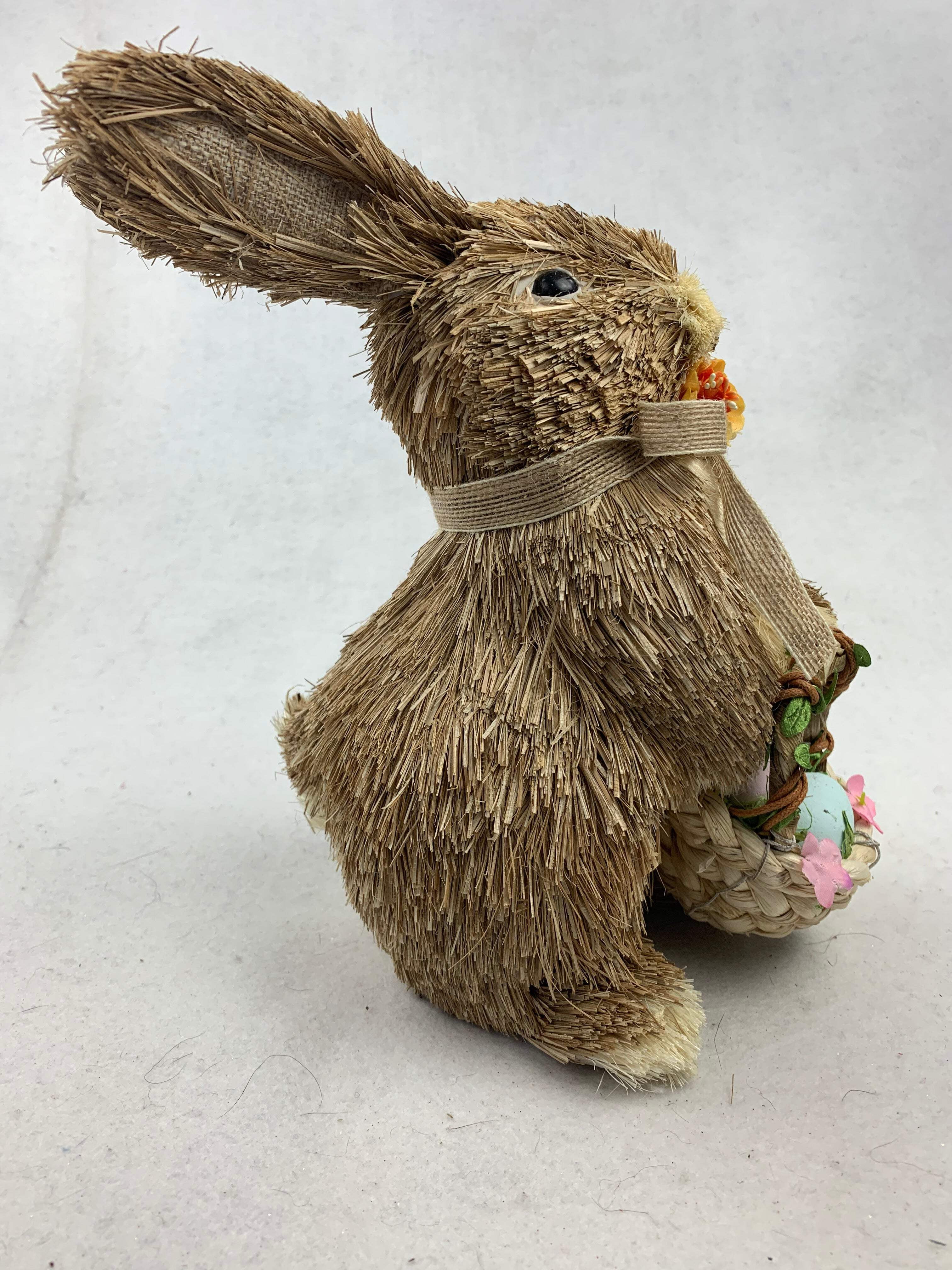 Easter Sisal Boy Bunny Holding Basket