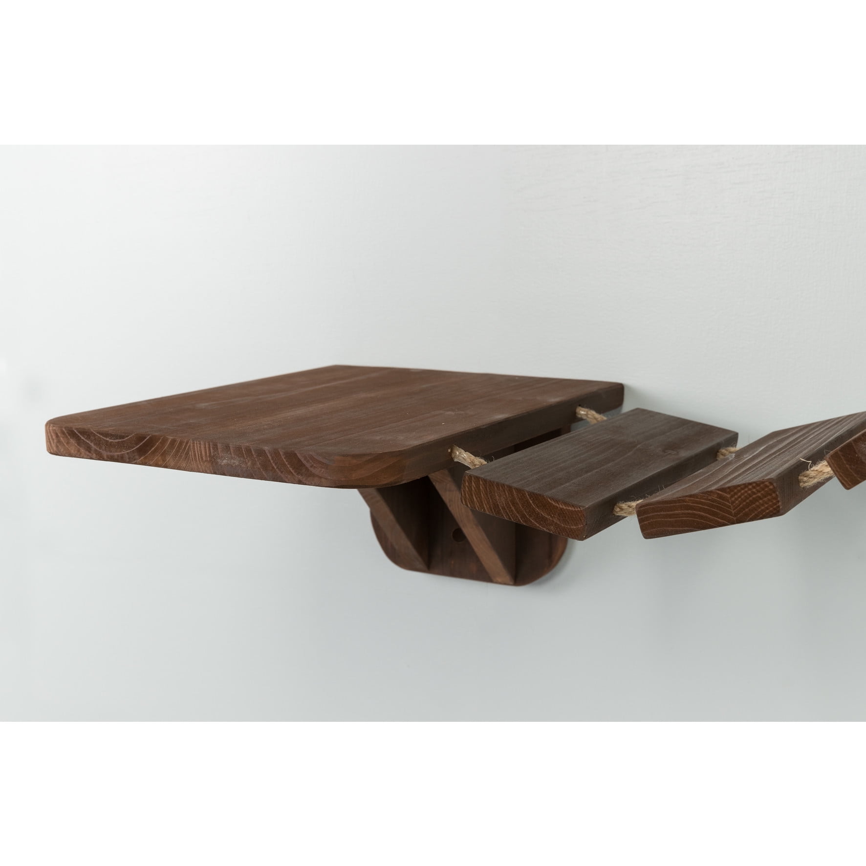 TRIXIE Multi-Level Wall Mounted Cat Perch with Bridge, Espresso Brown