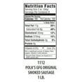 thumbnail image 6 of Polk's Original Smoked Sausage, Made with Beef, Fully Cooked, Keep Refrigerated, 16 oz, 6 of 12
