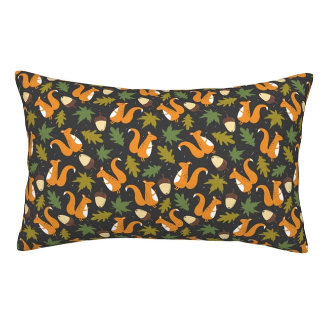 Fotbe Forest Squirrel Funda de Almohada Decorativa Estilo Occidental, Lujo en Algodón, Fundas para Almohadas King, Cojín Estampado para Decoración del Hogar-16"x24"