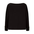 thumbnail image 5 of GigrtiJin Women Long Sleeve off the Shoulder Tops Casual Loose Button Solid Color Going out Pullover Sweatshirt, 5 of 7