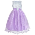 thumbnail image 1 of Robe de Demoiselle d'Honneur à Sequins Violettes pour Filles 14 Ans, 1 of 6
