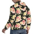 thumbnail image 6 of Wukai Rose Flowers Print Men Hoodies Fleece Sweatshirts Long Sleeve Sweaters Pullover Fall Outfits Winter Clothes-Large, 6 of 7