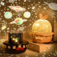 thumbnail image 3 of Toystoory Lámpara de proyección Proyección Luz nocturna Conejo Niños Altavoz Bluetooth estrellado con control remoto Iluminación navideña Negro Toystoory HA025330-02, 3 of 6