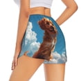 thumbnail image 4 of Picia Blue Sky Cloud Puppy Pattern Women's 2 in 1 Athletic Running Shorts High Waisted Workout Casual Gym Sweat Shorts with Comfy Liner Zipper Pockets-XX-Large, 4 of 9