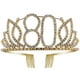 thumbnail image 1 of Tiaras de cristal para 21 cumpleaños de princesa, corona de reina con diamantes de imitación, diadema, coronas de despedida de soltera con peines para el pelo dorados, 1 of 3