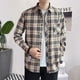 thumbnail image 5 of Camisa y blusa para hombre, manga larga, para hombre, con bolsillo, a cuadros, marca barata, botones, ropa de lujo original, estética social, cuello, 5 of 5