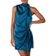 thumbnail image 1 of Vestido PRETTYGARDEN de Satén sin Mangas con Cuello Simulado y Cintura con Lazo Azul Marino XXL, 1 of 8