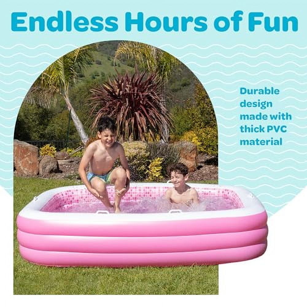 Grip a Pool Inflatable Blow up Swimming Pool ''90"x60"x19",  Family Size for Kids and Adults