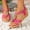 Hot Pink, variant on Womens Wedge Sandals Flower Low Heel Dressy Sandals Elastic Ankle Strap Rhinestone Summer Comfortable Shoe Hot Pink 8.5(42)