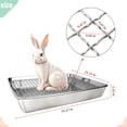 thumbnail image 5 of Rabbit Litter Box Stainless Steel Bunny Litter Box Small Animal Toilet Pan Metal Grid for Ferret Galesaur Chinchilla Bunny, 5 of 6
