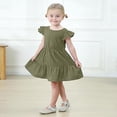 thumbnail image 4 of ZEHJUHAN Toddler Girls' Round Neck Ruffle Sleeveless Backless Dress with Bow Detail, Casual Smocked Summer Dress Purple，4-5Y, 4 of 7