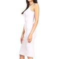 thumbnail image 4 of Sakkas Women's Midi Pencil Slim Stretchy Sleeveless Solid Dress Made in USA - White - Medium, 4 of 5