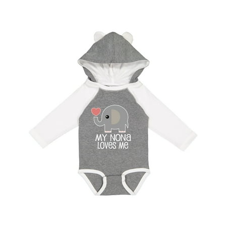 

Inktastic My Nona Loves Me Grandchild Gift Gift Baby Boy or Baby Girl Long Sleeve Bodysuit