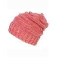 thumbnail image 1 of Gravity Threads Trendy Oversized Chunky Soft Beanie + Winter Gloves - Dark Rose, 1 of 2