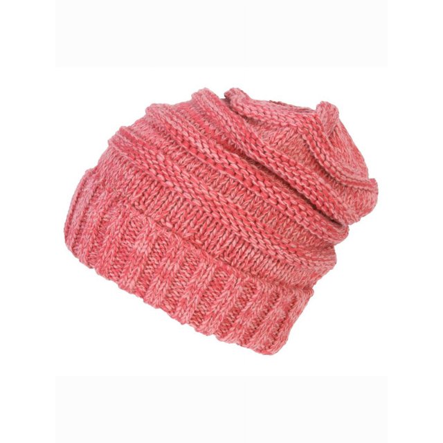 Gravity Threads Trendy Oversized Chunky Soft Beanie + Winter Gloves - Dark Rose