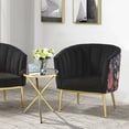 thumbnail image 5 of ACME Colla Sloped Arm Tufted Accent Chair in Black and Gold, 5 of 6