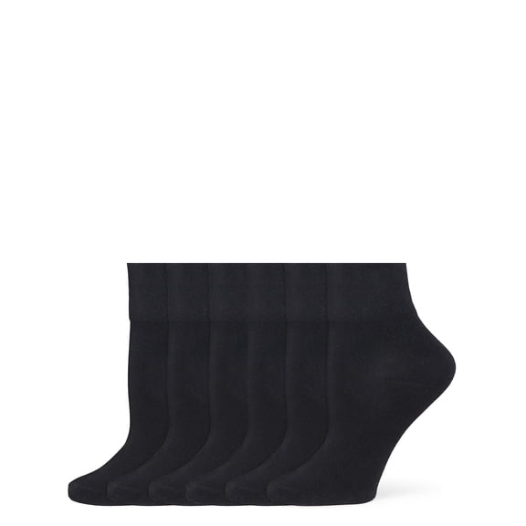 No nonsense Women's Shortie Body Sock 6 Pair Pack, Black, One Size
