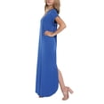 thumbnail image 2 of Doublju Women's V-Neck Short Sleeve Side Slit Maxi Dress with Pockets (Plus Size Available), 2 of 4