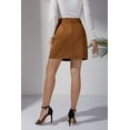 thumbnail image 5 of Mini suede skirt, high waist skirt, 5 of 6