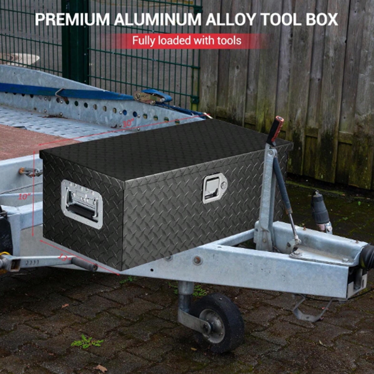 Danolapsi 30 Inch Aluminum Truck Tool Box, Truck Bed Storage Box With Security Lock And Wider Handles, Heavy Duty Waterproof Tool Box Organizer Chest For Pick Up Truck Rv Trailer
