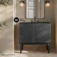 thumbnail image 2 of Bosse 36" Freestanding Bathroom Vanity in Black Oak with Black 3-Hole Widespread Sink Top, 2 of 11