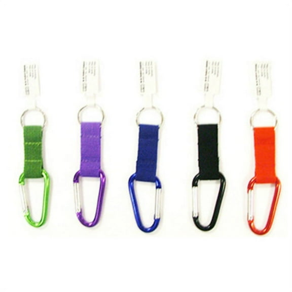 Hy-Ko KBO502 Small Carabineer with Nylon Strap Key Rings, Assorted Colors, Each