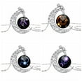 thumbnail image 3 of UDIYO Moon Necklace Shinny Long Chain Simple Inlaid Hollow Moon Pendant for Shopping, 3 of 7
