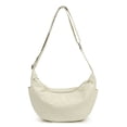 thumbnail image 2 of Mwjwdo Adjustable Strap Soft Nylon Crescent Hobo Crossbody Bag, Casual Large Capacity Sling Shoulder Purse for Ladies Daily Outfit Beige, 2 of 9