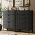 thumbnail image 6 of FURNIWAY Black 5 Drawer Dresser, Fluted Wood Chest of Drawers, Modern Dresser with Deep Drawers for Clothes, Large Capacity Storage Cabinet for Bedroom,Living Rooms,Offices and Entryways, 6 of 9