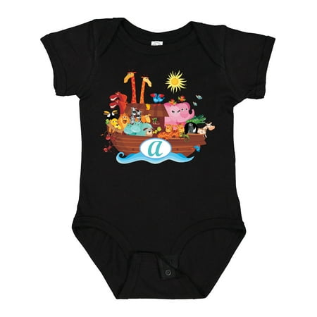

Inktastic Monogram Letter a Childs Animals Ark Boys or Girls Baby Bodysuit