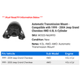 thumbnail image 2 of Automatic Transmission Mount - Compatible with 1999 - 2004 Jeep Grand Cherokee 4WD 4.0L 6-Cylinder 2000 2001 2002 2003, 2 of 2