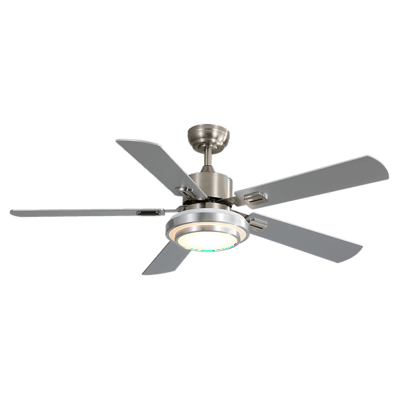 YMHML 52" Modern 5 Blades Ceiling Fan with Light,Remote,Reversible,Dimmable and Speed Adjustable
